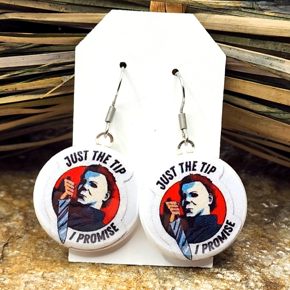 Michael Myers Earrings Just The Tip Halloween Slasher Films Souvenir Dangle Drop 15$